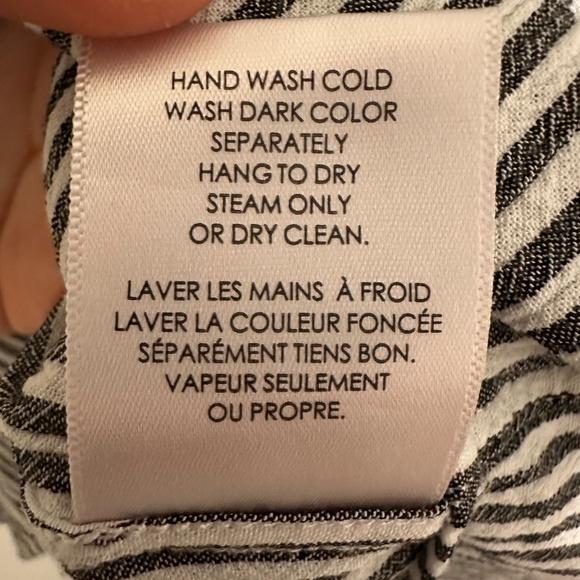 Z Supply | Women’s Long Sleeve Gray and White Stripe Button Down Shirt - Picture 6 of 8